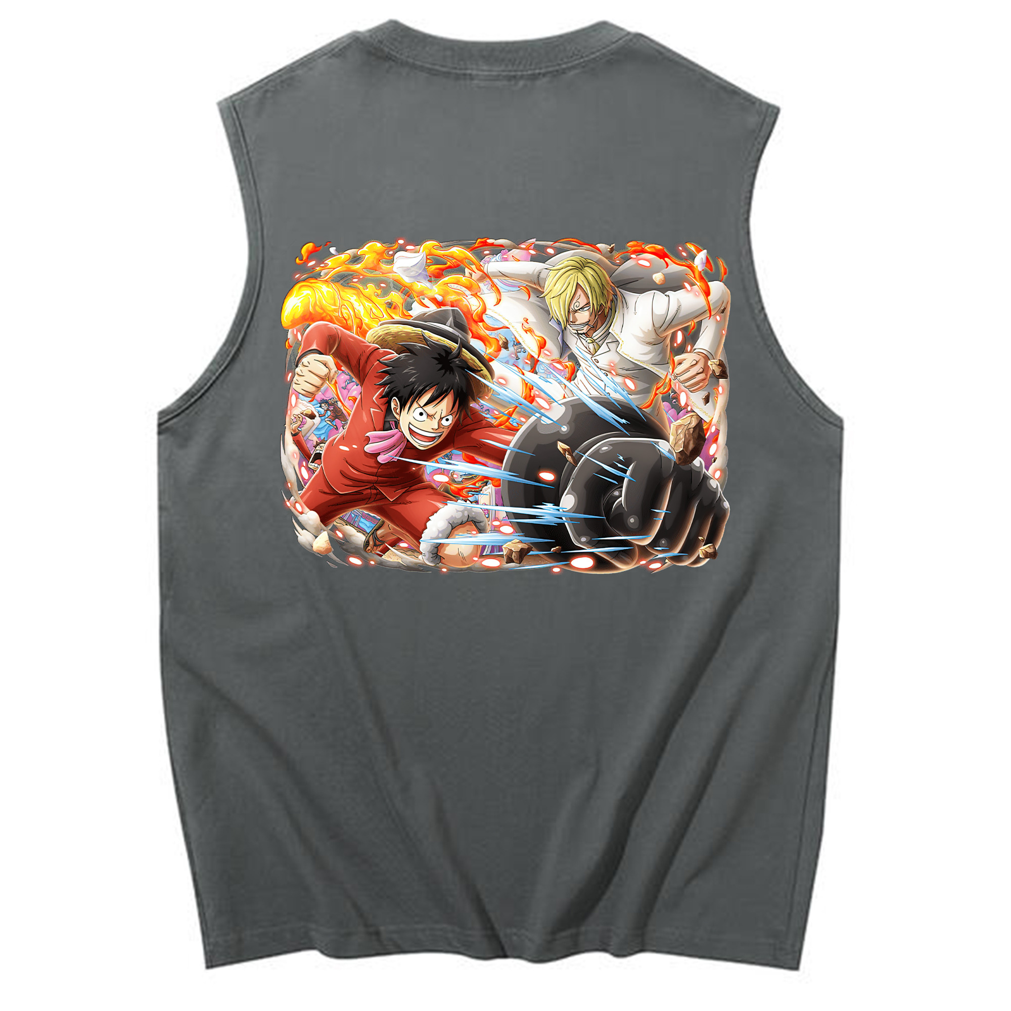 ワンピース モンキー・D・ルフィ ONE PIECE Monkey D. Luffy コットン100％タンクトップ（背面プリント）